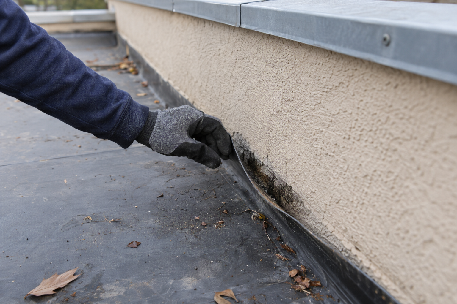 flat roof repair on a building in Mobile