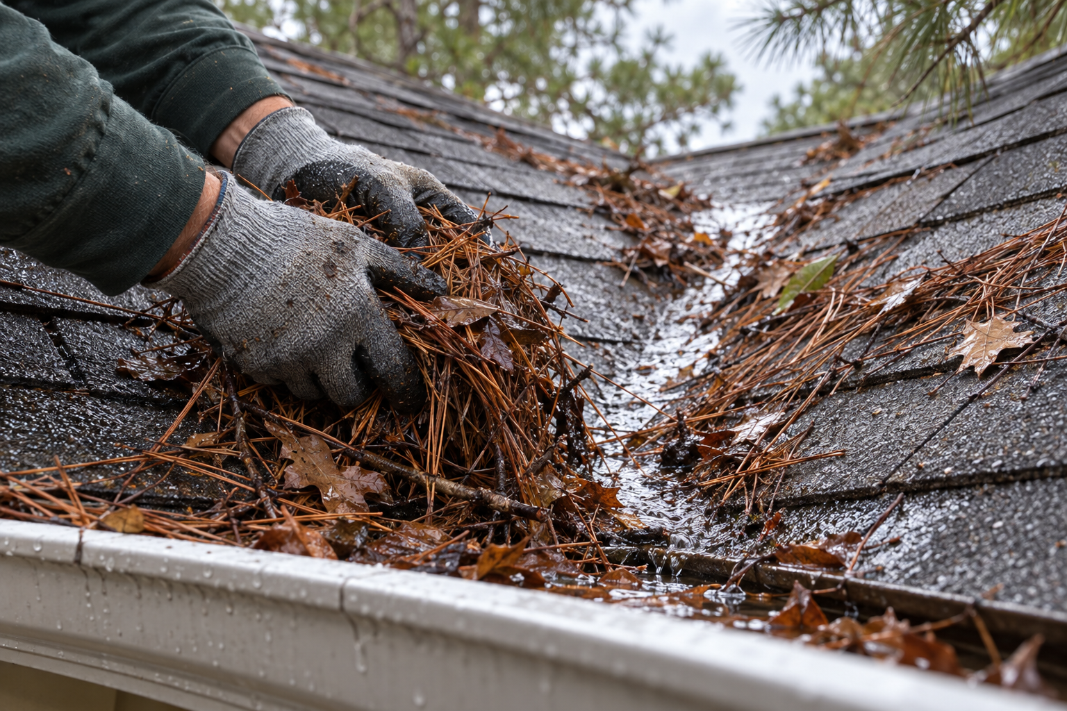 roof repair on a house in Satsuma